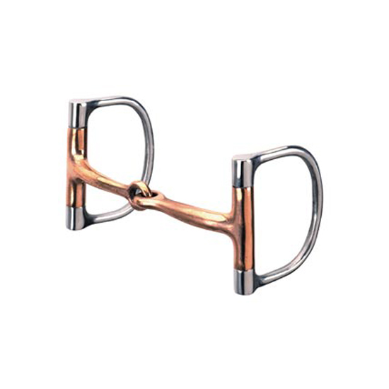 This stainless steel and copper racing dee ring bit